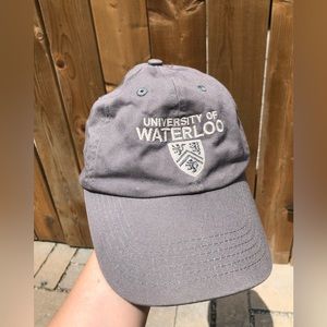 Grey adjustable university of Waterloo baseball hat